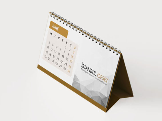 15 x 21 cm Ürünlerinize ait fotoğraflarınızla size özel Baskılı 13 yapraklı Piramit Takvim