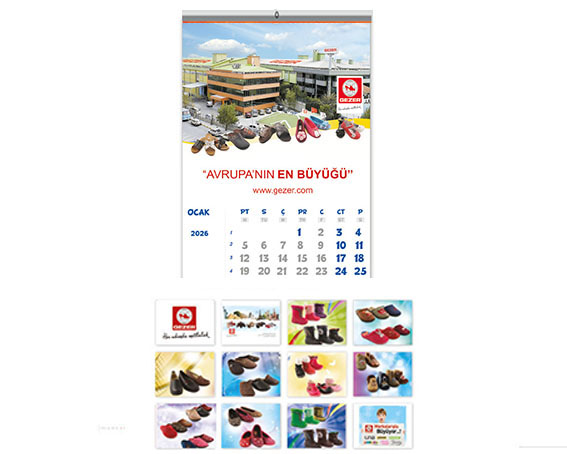 33x48 cm 6 Yapraklı Duvar Takvimi